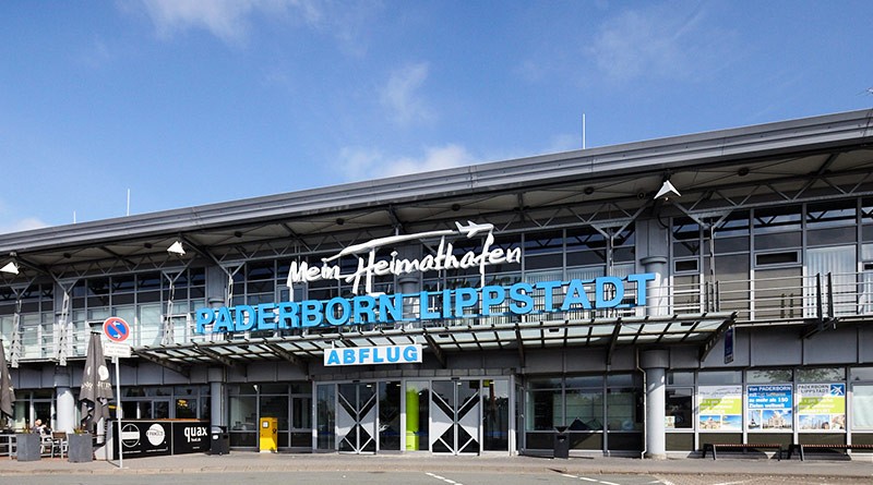 Terminal mit dem Schriftzug "Mein Heimathafen" (Bildquelle: Paderborn-Lippstadt Airport)