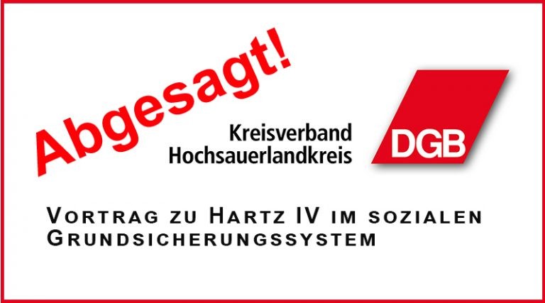 DGB Vortrag zu Hartz IV abgesagt