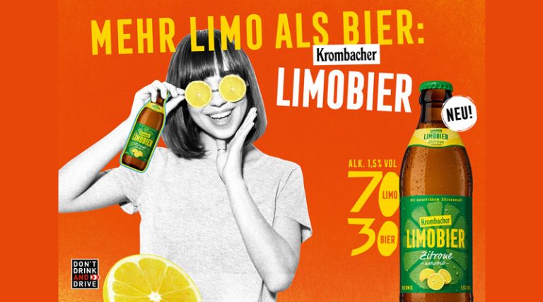 70% Limo + 30% Bier = das neue Krombacher Limobier