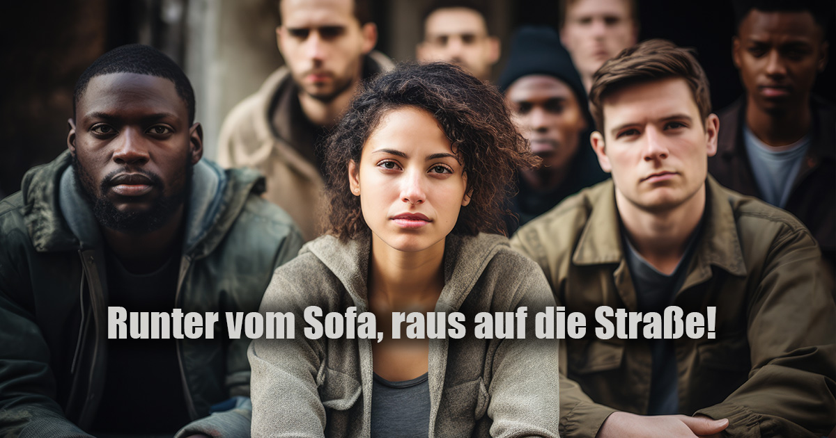 Runter vom Sofa raus auf die Strasse